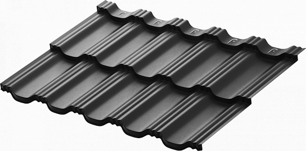 Модульная металлочерепица Аквасистем Гётеборг цвет черный матовый (RAL9005)